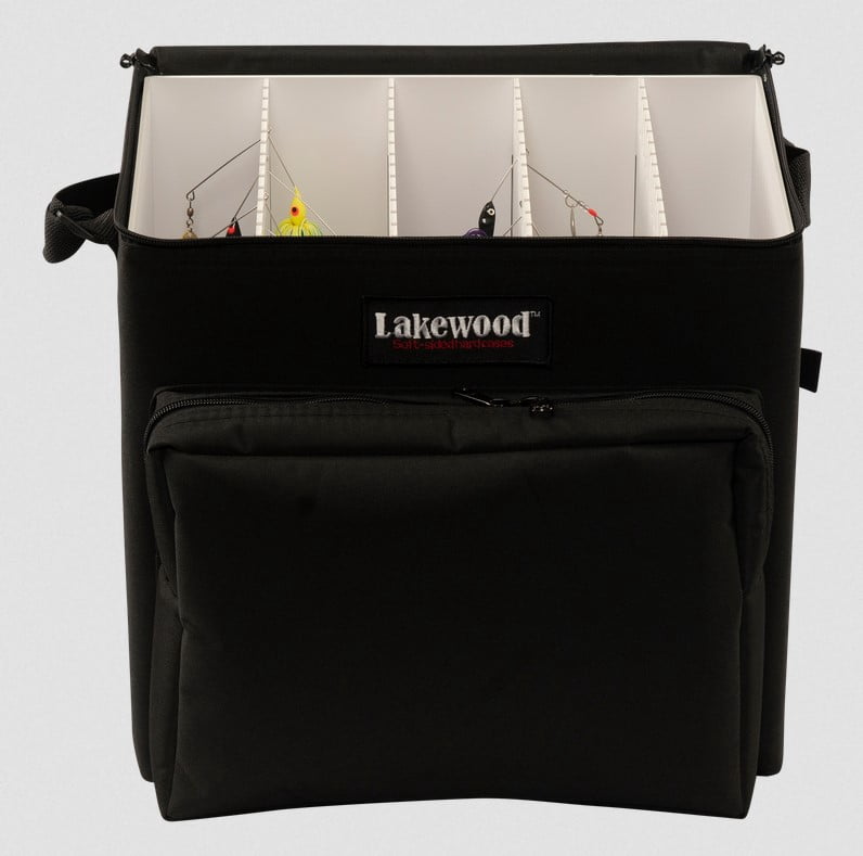 Lakewood Fishing Large Spinner Bait Tackle Box in Black 14.5”L x 9.75”W x 14”H