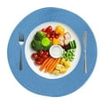 thumbnail image 1 of Djiypn Ensemble de 2 Napperons Ronds Tressés pour Tables à Manger 15 Pouces Lavables pour Cuisine Intérieur (Bleu, 2), 1 of 8