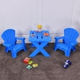thumbnail image 2 of Costway Plastic Children Kids Table & Chair Set 3-Piece Play Furniture In/Outdoor Blue, 2 of 6