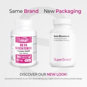 SuperSmart Beta-Sitosterol Supplement 180mg per Day (Patented) - Plant Sterols - Beta-Sitosterol Extract for Men | Non-GMO & Gluten Free - 90 Vegetarian Capsules