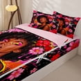 thumbnail image 3 of Castle Fairy Black Girl Chic Floral Zipper Twin Comforter Sets with Fitted Sheet and 2 Pillowcases,Graffiti Splash Zipper Bedding Set,Pink Black,Grey Reversible,4-Piece, 3 of 6