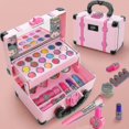thumbnail image 1 of 1 Juego de kit de maquillaje para niños Compatible con cosméticos seguros para niñas, juego de juguetes, cosméticos, juguetes (hy), 1 of 3
