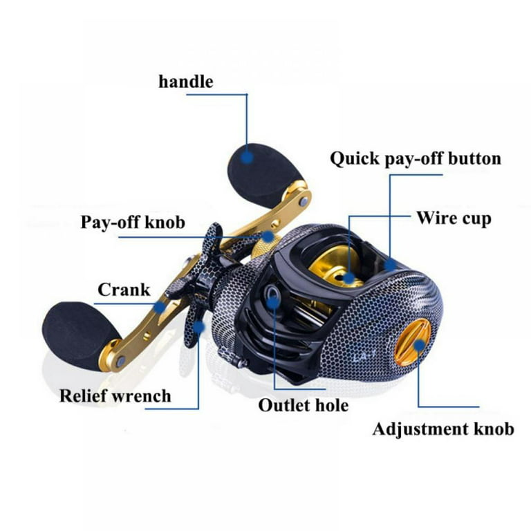 Alvage Baitcast Reel Large Line Capacity Lightweight Left-Handed Right-Handed Bait Casting Fishing Wheel Tool, Size: Left Hand Wheel