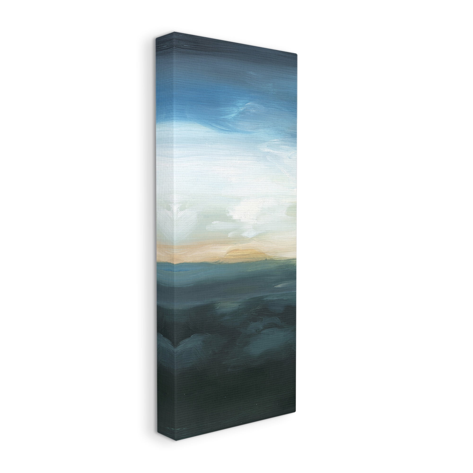 Stupell Industries Dark Abstract Sunrise Landscape Painting Gallery Wrapped Canvas Art Print Wall Art, 13 x 30