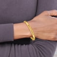 thumbnail image 4 of Primal Gold 14 Karat Yellow Gold 4/16 Hammered Fancy Hinged Bangle Bracelet, 4 of 4