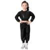 thumbnail image 3 of shqvo Kids Girls Hip Hop Latin Jazz Street Dance Outfit Boys Girls Sparkly Sequins Long Sleeve Hooded Cropped Jacket With Pants Dancewear Suit For Toddler Children Girls, 3 of 7