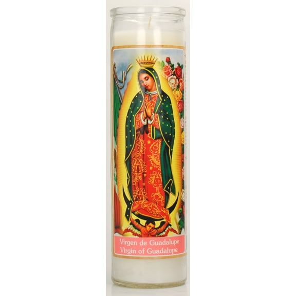Prayer Candle Dual Saints White Wax, 8 Inch