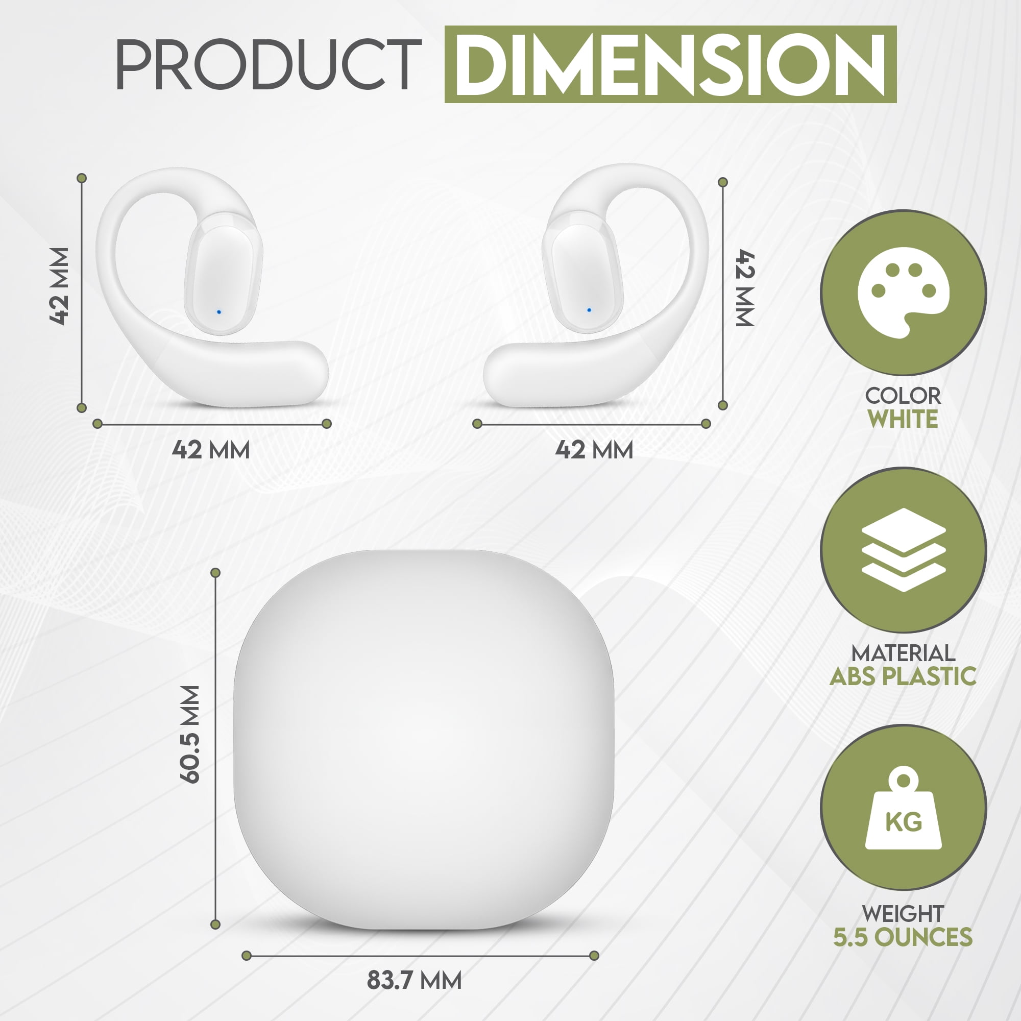 Bluestone AirLink Bone Conduction Wireless Earbuds | Bluetooth 5.3 Headphones with Magnetic Strap | Water Resistant | Digital Power Display | 40+ Hour Battery Life | Quick Charge