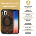 thumbnail image 7 of Case Yard Wooden Case for iPhone-12/12-Pro Soft TPU Silicone cover Slim Fit Shockproof Wood Protective Phone Cover for Girls Boys Men and Women Supports Wireless Charging Hamsa Hand Mandala Design, 7 of 7