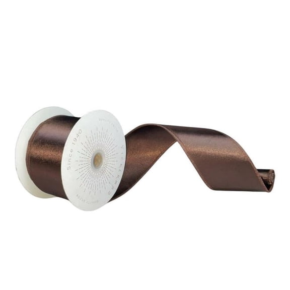 Vickerman QTX240975 2.5 in. x 10 Yards Chocolate Satin Ribbon
