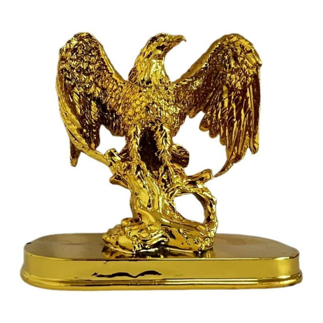Figura de águila Colección decorativa Estatua de pájaro Estatua de resina Escultura animal dorado