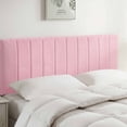 thumbnail image 2 of Lammlaoe King Headboard Only, Upholstered Wall Mounted, Peel and Stick Installation, Sound Reducing 3D Panel Design, Easy Assembly, Pink, 2 of 6