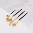thumbnail image 1 of Juego de cubiertos de acero inoxidable 18/10, vajilla dorada, cuchara, tenedor, arcoíris, tenedores de fruta, juegos de vajilla de cocina Fivean unisex, 1 of 2