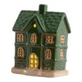 thumbnail image 2 of Porcelain Christmas Village House Ceramic LED Lighted Small Winter Decor for Farmhouse Holiday Tabletop, 2 of 9