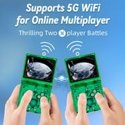 RG35XXSP Handheld Game Console,3.5Screen,3300mAh Battery,5G WiFi Bluetooth HD and TV Output Green