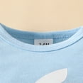 thumbnail image 3 of Zehjuhan Infant Girl Easter Bunny Print 3-Piece Outfit Short Sleeve Triangle Romper Flared Pants Headband Sky Blue，0-3M, 3 of 7
