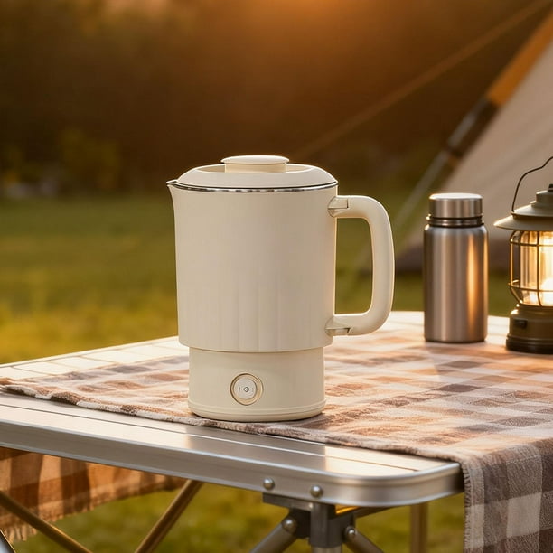Hervidor de agua eléctrico plegable Mini con 2 configuraciones de temperatura, 110 V, hervidor de té y café para viajes, ebullición rápida de agua