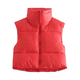 thumbnail image 1 of Txlixc Chaleco de mujer, chaqueta de algodón vintage de cuello corto, cremallera de cuello vertical Txlixc  moda, 1 of 3
