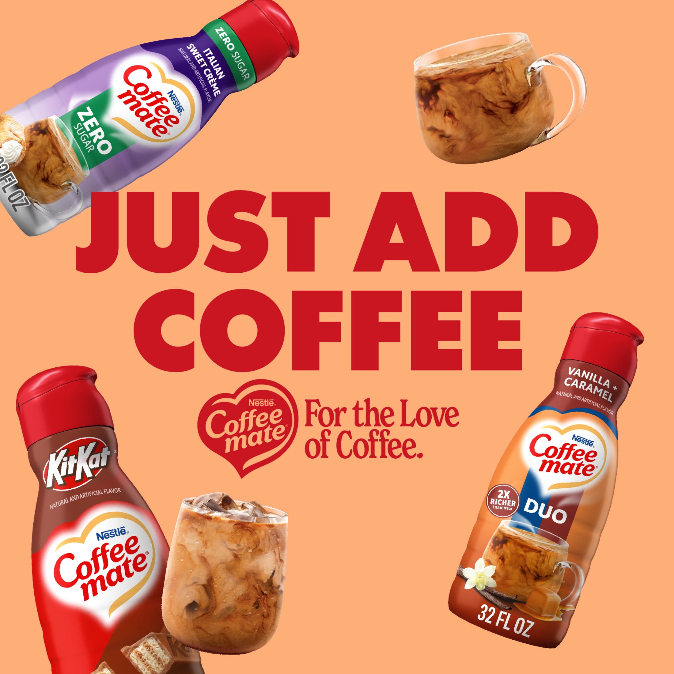 Coffee mate Vanilla Caramel Gluten Free Liquid Non-Dairy Coffee Creamer, 32 fl oz