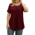 thumbnail image 2 of Aayomet Tops For Women Women's Tops Lace Splicing Fashion Shirt Tops For Women Red,S-XXL, 2 of 5