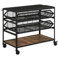 thumbnail image 5 of Evander Marble Top Kitchen Cart with Removable Shelves Black, 5 of 9