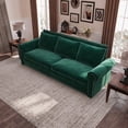 thumbnail image 4 of King Size Velvet Chesterfield Sofa Bed, 3-in-1 Convertible Sleeper with Nailhead Trim & High-Density Foam – Durable Steel Frame for Living Room & Bedroom Furniture, Green, 4 of 9