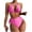 Pink, variant on Elainilye Fashion Bikinis Sets for Women Two Piece Swimsuit Sexy Bathing Suit Sunscreen Diving Suit Bikinis Swimsuit,Black