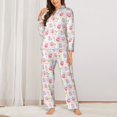 thumbnail image 2 of Fotbe Cute Pig Conjunto de Pijama de Manga Larga para Mujer con Estampado, Ropa de Dormir de 2 Piezas, Conjunto de Casa Suave y Cómodo con Bolsillos-Medium, 2 of 7