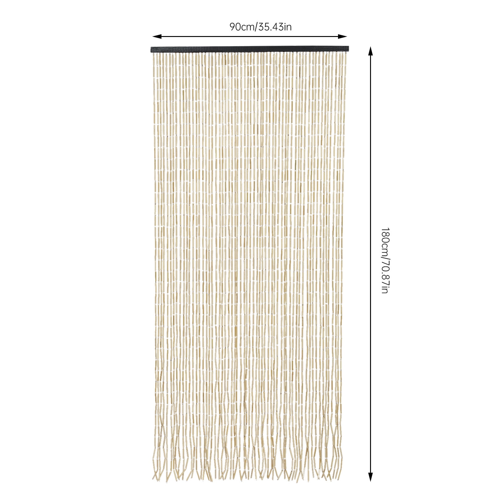 Miumaeov 60 Strands Bamboo Beaded Curtain Hanging Fly Screen Beads Door Curtain Room Divider 180*90cm