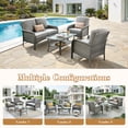 thumbnail image 5 of Vcatnet Patio Furniture Sets with Coffee Table 4 Pieces Sectional Sofa Rattan Wicker Outdoor Conversation Set with Loveseat Chair for Porch, Deck, Dark Gray, 5 of 11