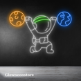 thumbnail image 2 of Glowneon Spaceman Lift Weights Sport Neon Sign, Lift Weights Neon Led, 2 of 4