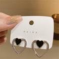 thumbnail image 6 of SUSHANG Love Earrings Black Heart Shaped Earrings for Women Stylish and Versatile Cold Hearted Fashion Earrings, 6 of 9