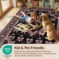 thumbnail image 4 of Design&I 4'x6' Washable Area Rug Trellis Vintage Cameo Border Delicate Ribbon Scattered Pink Coquette Refined for Reading Nook, Bedroom, Pet Friendly & Non-Slip Built-In Grip, 4 of 7