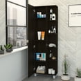 thumbnail image 2 of Cfowner Wooden Bathroom Floor Cabinet, Side Storage Organizer Cabinet with 5 Open Shleves, Freestanding Entryway Storage Unit Console Table, Bathroom Furniture Home Decor, 2 of 5