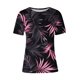 thumbnail image 3 of Tops de Ajuste Suelto para las Mujeres Sudadera Casual Impresa Manga Corta Cuello Redondo Superior, Poliéster, 3 of 4