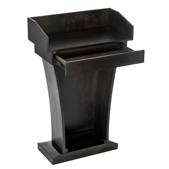 AdirOffice Church Pulpit, Wooden Podium - Height 43.33" Pulpits for Churches with Spacious Drawer (Black)