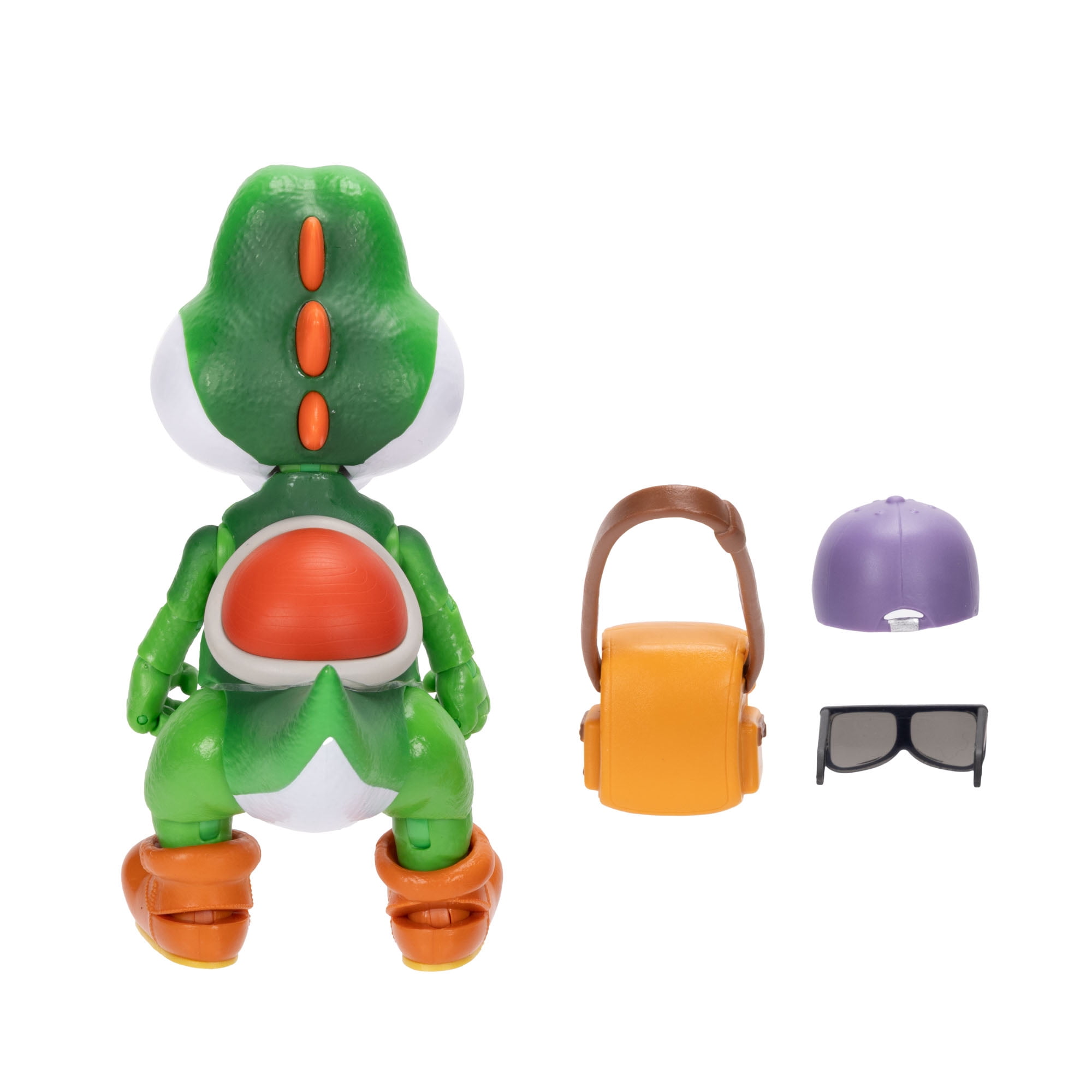 The Super Mario Galaxy Movie - 5 inch Action Figure Series – Yoshi Figure with Hat, Sunglasses, and Satchel Accessories