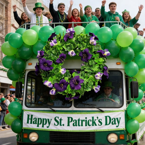 Yusimy St. Patrick's Day Wreath Spring Door Wreath 14.17-Inch Wreath for Home Decor