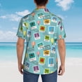 thumbnail image 3 of Lsque World Travel1 pattern Hawaiian Shirt for Men, Unisex Summer Beach Casual Short Sleeve Button Down Shirts-Large, 3 of 9