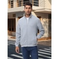thumbnail image 3 of QPNGRP Men's Lightweight Jacket Casual Jacket Waffle Knitted Lightgrey Jacket Coat S, 3 of 8