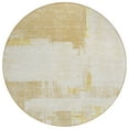 thumbnail image 2 of 8' Beige Gold And Tan Round Abstract Washable Indoor Outdoor Area Rug, 2 of 5