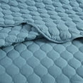thumbnail image 4 of Madison Park Nala Full/Queen 3-Piece Scalloped Edge Crinkle Microfiber Quilt Set, Teal, 4 of 8