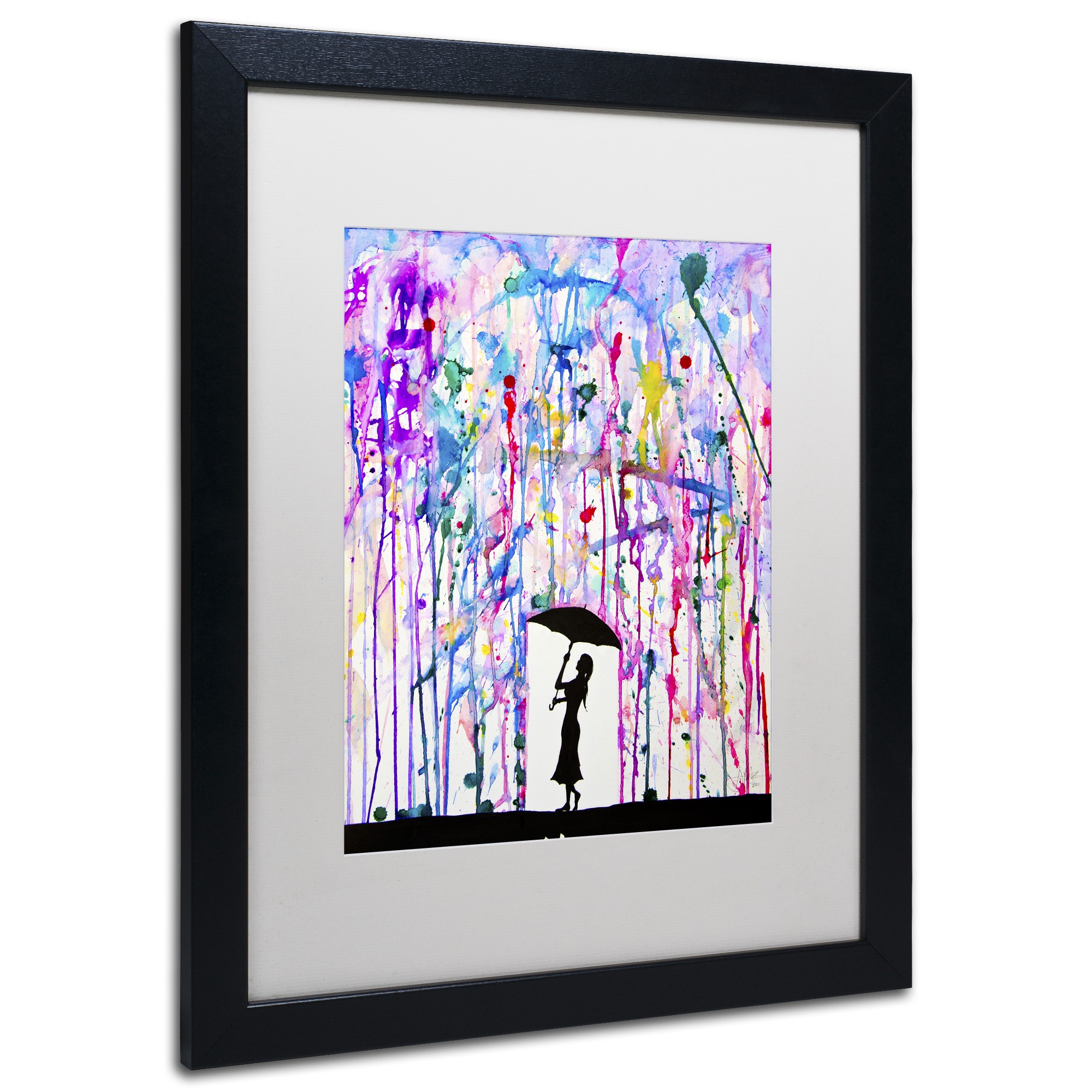 Trademark Fine Art 'Deluge' Canvas Art by Marc Allante, White Matte, Black Frame