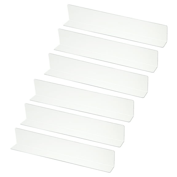 Uxcell 6 Pack Shelf Dividers for Closet Organization, 13.8x1.57x2.4" Acrylic Closets Separator Kitchen Cabinet Shelves Under Bed Blocker for Bedroom Kitchen Office, Clear