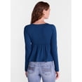 thumbnail image 3 of No Boundaries Babydoll Top with Long Sleeves, Women’s XXS-XXL, 3 of 5