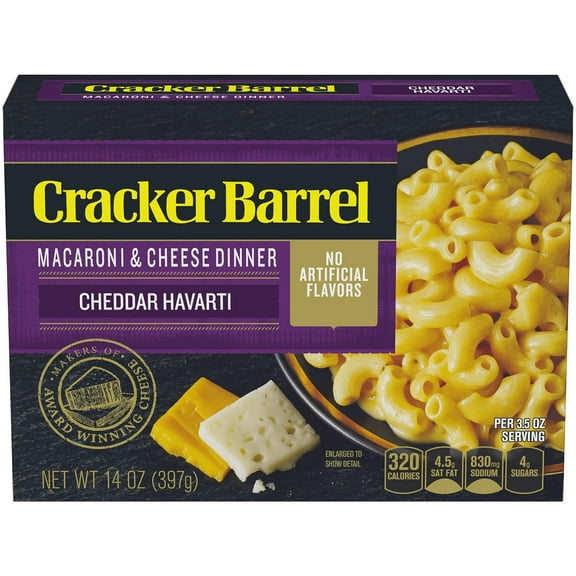 Cracker Barrel Cheddar Havarti Macaroni & Cheese Dinner, 14 oz Box