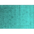 thumbnail image 1 of Ahgly Company Machine Washable Indoor Rectangle Oriental Turquoise Blue Industrial Area Rugs, 2' x 4', 1 of 4