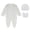 White, variant on Dakiuu Baby Cotton Footed Sleeper 3 Piece Layette Set with Hat and Scratch Mittens 0 to 6 Months