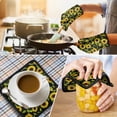 thumbnail image 4 of Black Sunflower Kitchen Oven Mitt and Pot Holder Sets 4 Pcs for Baking, Cooking and Grilling, Heat Resistant Up To 392 °F, 4 of 7