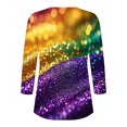 thumbnail image 4 of Fiudx Ofertas Relámpago Blusa de Manga 3/4 Corta Estampada a La Moda para Mujer, Blusa Informal con Cuello Redondo, 4 of 5